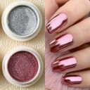 6 bucăți pulbere metalică pentru unghii efect cromat luciu de oglindă pigment pentru nail art fixare UV TOP COAT manichiură 3