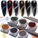 6 couleurs de poudre magnétique chromée pour ongles pour effet cat eye et manucure créative 2