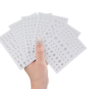 6 folhas de autocolantes metálicos prateados para unhas 3D estrelas luas cruzes corações transferências metálicas decoração manicure nail art 1