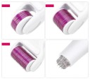 6-in-1 mesoterapiasetti Derma-rulla, jossa 4 erikokoista vaihdettavaa lisäosaa. Setti sisältää hierontarullan ja neulat koko vartalolle. 13,8 cm. 3