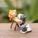 6 ks Mini mačiatok z živica 3-5 cm Roztomilé figúrky mačiek pre dekorácie, zberateľské predmety 5