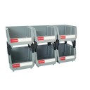 6 kusů Stohovatelná plastová krabice na šroubky a díly 7,6 x 10,5 x 13,5 cm Úložný box organizér na nářadí Variabilní systém přihrádek 1