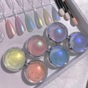 6 Metallic Nail Pigments for Glossy Effect and Creative Nail Art with Various Colours 3