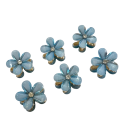 6 Pack Mini Floral Hair Clips 19.7 mm Decorative Hairpins with Gem Small Decorative Clips Sturdy Mini Clips for Fine Hairstyles 7