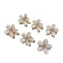6 Pack Mini Floral Hair Clips 19.7 mm Decorative Hairpins with Gem Small Decorative Clips Sturdy Mini Clips for Fine Hairstyles 6