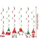6 pcs Adornos navideños en espiral de 100 cm con motivo de duendes navideños Decoraciones colgantes para techos y ventanas Espirales decorativas festivas para interiores 3