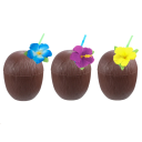 6 pcs Copos de Coco Havai de Verão Copos de Plástico em Forma de Coco para Sumo Casamento Aniversários Festa na Praia Decoração de Piscina 2