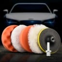 6 pcs Éponges de polissage 101,6 mm Ensemble de tampons de polissage en mousse pour polisseuse rénovation de peinture automobile cirage polissage 2