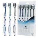 6 pcs Escovas de dentes masculinas com cerdas de dureza média 360° limpeza Cerdas de nylon Escovas para adultos branqueamento dos dentes higiene diária 1
