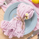 6 pcs Guardanapos de Tecido Efeito Amassado 50 x 50 cm Poliéster Guardanapos Decorativos para Casamento Festa Mesa Rústica 3