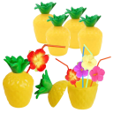 6 pcs Hawaiian Summer Pineapple Drinking Cups Plastic Cups in the Shape of Pineapples for Juice Weddings Birthdays Beach Parties Pool Celebrations 1