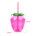 6 pcs Hawaiian Summer Strawberry Drinking Cups Plastic Cups in the Shape of a Strawberry for Juice Wedding Birthday Beach Party Pool Decoration 2