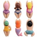 6 pcs mini figurines de nageurs décoration 2–3 cm PVC ornements pour chaussures et accessoires à coller pour personnaliser des chaussures 1