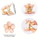 6 pcs Mini ganchos de cabelo em forma de flor 19,7 mm Clips decorativos com strass Pequenos clipes decorativos Ganchos mini firmes para penteados delicados 4