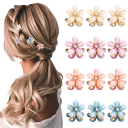 6 pcs Mini pinces à cheveux florales 19,7 mm Épingles décoratives avec strass Petites pinces décoratives Pinces mini solides pour coiffures délicates 2