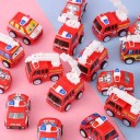 6 pcs Mini Wind-Up Cars Plastic Set Fire, Police and Rescue Vehicles Mini Car Set Toy for Children Educational Gift 3