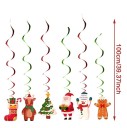 6 pcs Pendentifs en spirale de Noël 100 cm Décorations suspendues avec motifs de Noël Spirales décoratives pour le plafond et les fenêtres Décoration suspendue festive 3
