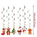 6 pcs Pendentifs en spirale de Noël 100 cm Décorations suspendues avec motifs de Noël Spirales décoratives pour le plafond et les fenêtres Décoration 3
