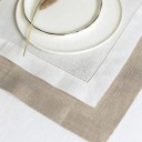 6 pcs Serviettes en tissu 35 x 50 cm Avec bordure en hemstitch brodé Serviettes de table en coton et lin Serviettes élégantes pour un repas festif 5