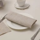6 pcs Serviettes en tissu 45 x 45 cm Avec bordure en hemstitch brodé Serviettes de table en coton et lin Serviettes élégantes pour un repas festif 2