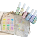 6 pcs Set of Coloured Nail Polishes 6 ml Delicate Summer Shades Mini Brush for Detailed Drawing DIY Nail Art 5