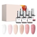 6 pcs UV LED Building Gel 7.5 ml Set for Nail Modelling and Strengthening Without HEMA and TPO Eco-Friendly Semi-Permanent Gel 1