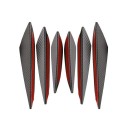 6 pezzi di protezione per paraurti 20 cm 16,5 cm 13,5 cm Set universale anti-collisione con motivo carbonio Decorazioni tuning per la parte anteriore dell'auto 1