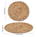 6 pezzi di sottopentola rotondi in rattan 30x30 cm sottobicchieri intrecciati a mano tappetini isolanti naturali per tavolo per matrimoni 2