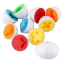 6 piezas de huevos educativos sensoriales 4,5 x 5 cm Clasificación de formas en caja de plástico Cruz Corazón Estrella Desarrollo de la motricidad y coordinación para niños 3+ 10