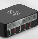 6-ports ladestation med trådløs opladning 3