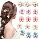 6 pz Mini fermagli floreali per capelli 19,7 mm Fermagli decorativi con strass Piccoli clip decorativi Fermagli mini solidi 3
