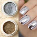 6 pz polvere metallica per unghie Effetto cromato Lucentezza a specchio Pigmento per nail art Fissaggio TOP COAT UV Manicure 4