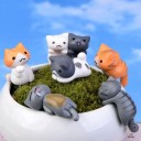 6 st Mini kattungar i resin 3-5 cm Söta kattfigurer för dekorationer, samlarobjekt 2