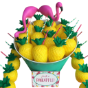 6 Stück Hawaiianische Sommer-Ananas-Trinkbecher Plastische Becher in Ananasform für Saft Hochzeit Geburtstag Strandparty Poolfeier 3