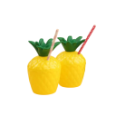 6 Stück Hawaiianische Sommer-Ananas-Trinkbecher Plastische Becher in Ananasform für Saft Hochzeit Geburtstag Strandparty Poolfeier 4