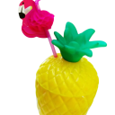 6 Stück Hawaiianische Sommer-Ananas-Trinkbecher Plastische Becher in Ananasform für Saft Hochzeit Geburtstag Strandparty Poolfeier 6