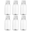 6 Stück Kunststoffflaschen mit Verschluss 100 ml Kunststoff transparente Flaschen 10,4 cm mit Deckel zur Aufbewahrung von Getränken und Flüssigkeiten 1