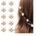 6 Stück Mini Blumenhaarschneider 19,7 mm Dekorative Haarklammern mit Stein Kleine dekorative Clips Feste Mini-Haarklammern für feine Frisuren 5