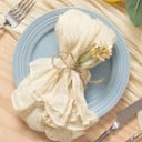 6 Stück Stoffservietten mit geknittertem Effekt 50 x 50 cm Polyester Dekorative Stoffservietten für Hochzeit Feier rustikale 7