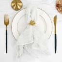 6 Stück Stoffservietten mit geknittertem Effekt 50 x 50 cm Polyester Dekorative Stoffservietten für Hochzeit Feier rustikale 1