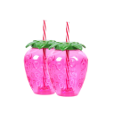 6 stuks Hawaïaanse zomerse aardbeien drinkbekers Plastic bekers in de vorm van een aardbei voor sap Bruiloft Verjaardagen Strandfeest Zwembaddecoratie 3