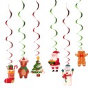 6 stuks Kerstspiralen Hangers 100 cm Hangdecoraties met kerstmotieven Decoratieve spiralen voor plafond en ramen Feestelijke hangdecoratie 1
