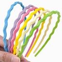 6 unidades de diademas de plástico para mujer 14,5 x 12,5 cm con borde ondulado Diadema capilar universal para uso diario y estilizado del cabello 1