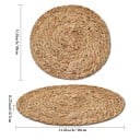6 unidades de posavasos redondos de ratán 30x30 cm, manteles individuales hechos a mano, alfombrillas aislantes naturales para la mesa para bodas 2