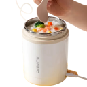 600ml madvarmer i rustfrit stål 5V/12V/24V USB elektrisk bærbar madkasse picnicvarmer 10W kompakt beholder med låg 7