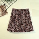 Dams A-linjeformad mini kjol med ett framträdande blommönster A-linjeformad design med slät midja Elastisk blandning av polyester, bomull 3