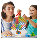 64 Blocks Balancing Game with Tetra Tower Base Building Blocks Family Game for Children Adults Team Fun Party Game 5
