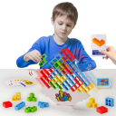 64 blocos de jogo de equilíbrio com base Tetra Tower Blocos de construção Jogo de família para crianças e adultos Diversão em equipa Jogo de festa 7