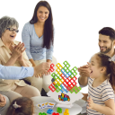 64 bloques juego de equilibrio con base Tetra Tower Bloques de construcción Juego familiar para niños adultos Diversión en equipo Juego de fiesta 8