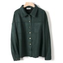 Damoversize skjorta för kallare väder Två bröstfickor och knäppning med knappar Matt mockautseende Bomull med polyester 8